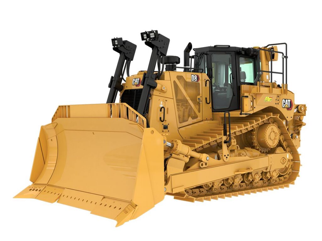 CAT D8 tracked dozer with heavy-duty blade for earthmoving and utility construction work
