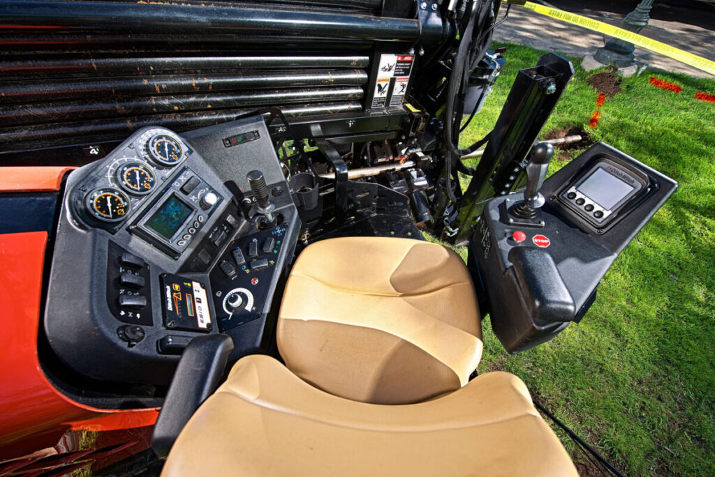 Ditch Witch JT20 operator station with seat, controls, and machine instrumentation